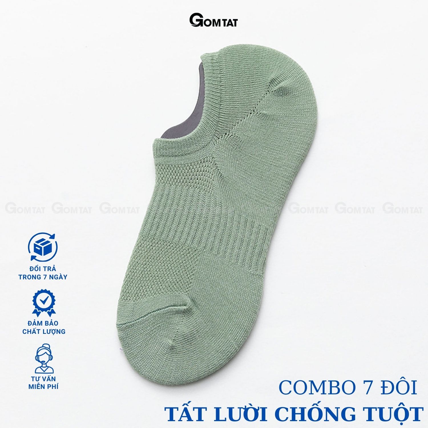 Combo 7 đôi tất nam đi giày lười, tất lười nam chất liệu cotton êm mềm mịn mát, cực êm chân - HAI-MIA-1401-CB7