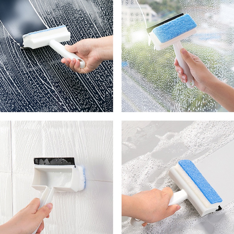 Cây lau kính cầm tay mini 2 mặt tiện lợi thông minh đa năng làm sạch cửa kính cửa sổ kính xe ô tô, đồ chùi kiếng