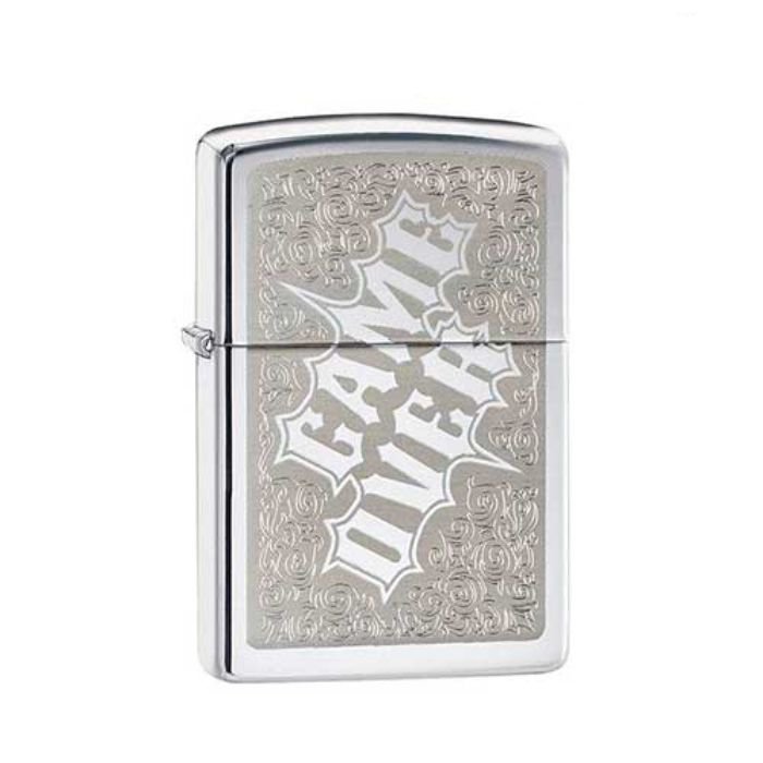 Bật Lửa Zippo Game Over Polished Chrome Chính Hãng Usa