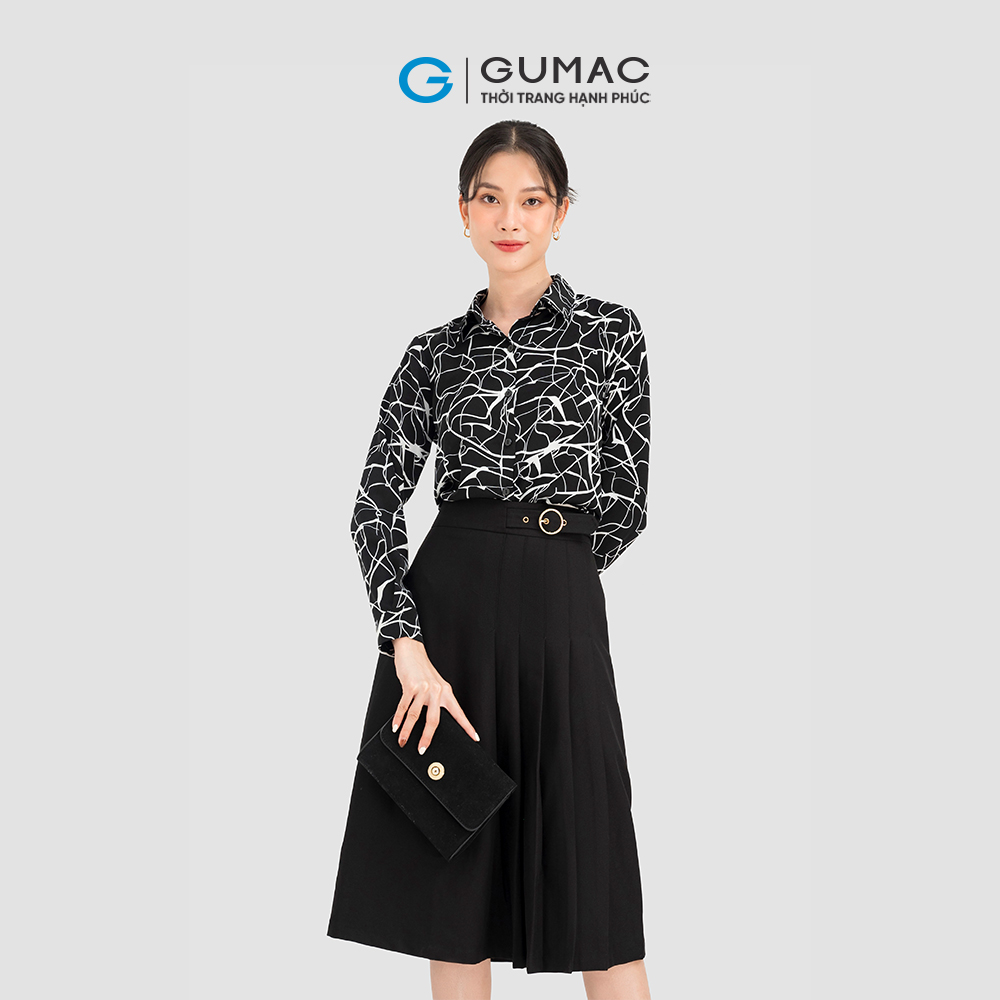 Áo sơ mi nữ GUMAC AC08034 in họa tiết trẻ trung lịch sự