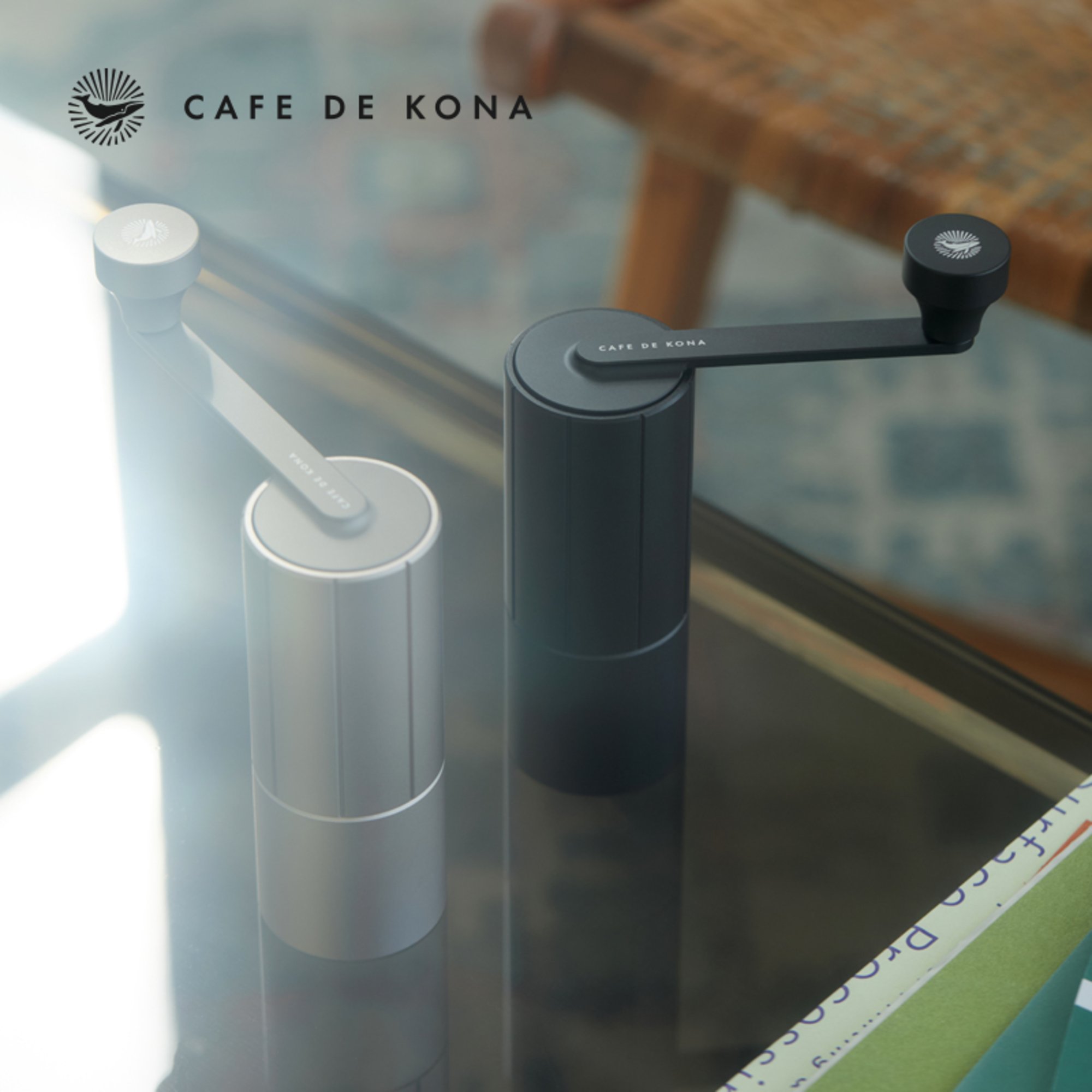 Cối xay tay M3 cà phê lưỡi thép CNC thân nhôm Cafede Kona