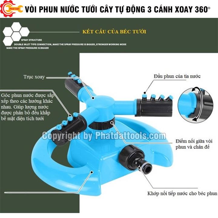 Vòi Phun Nước Tưới Cây Tự Động 3 Cánh
