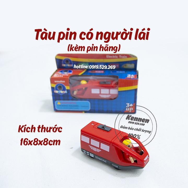 Đồ chơi xe lửa dùng pin chạy trên nền phẳng hoặc ray (khách có thể mua thêm ray gỗ)