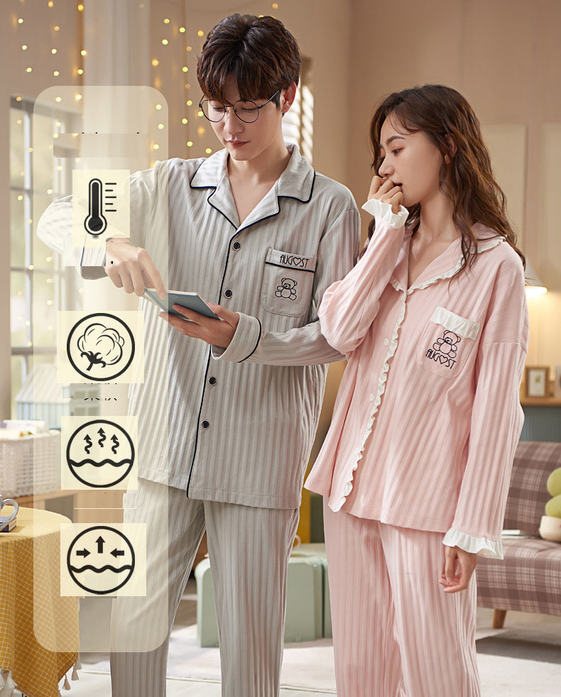 Bộ Đồ Ngủ Tay Dài Phong Cách Nhật Bản Thời Trang Thu Đông Mới Cho Nữ