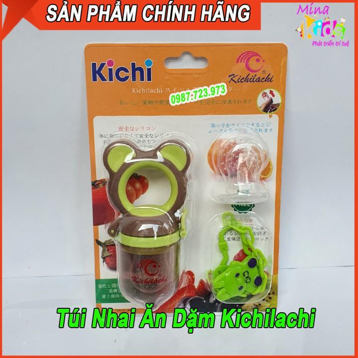 Túi Nhai Ăn Dặm Kichilachi Chống Hóc - 3 Núm Nhai Đủ Size Cho Bé