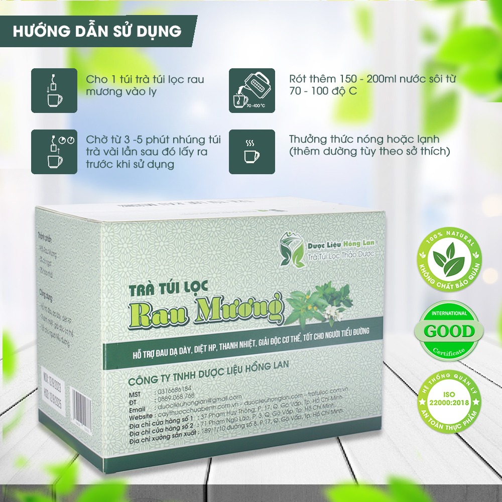 Trà Túi Lọc Rau Mương 60g Dược Liệu Hồng Lan
