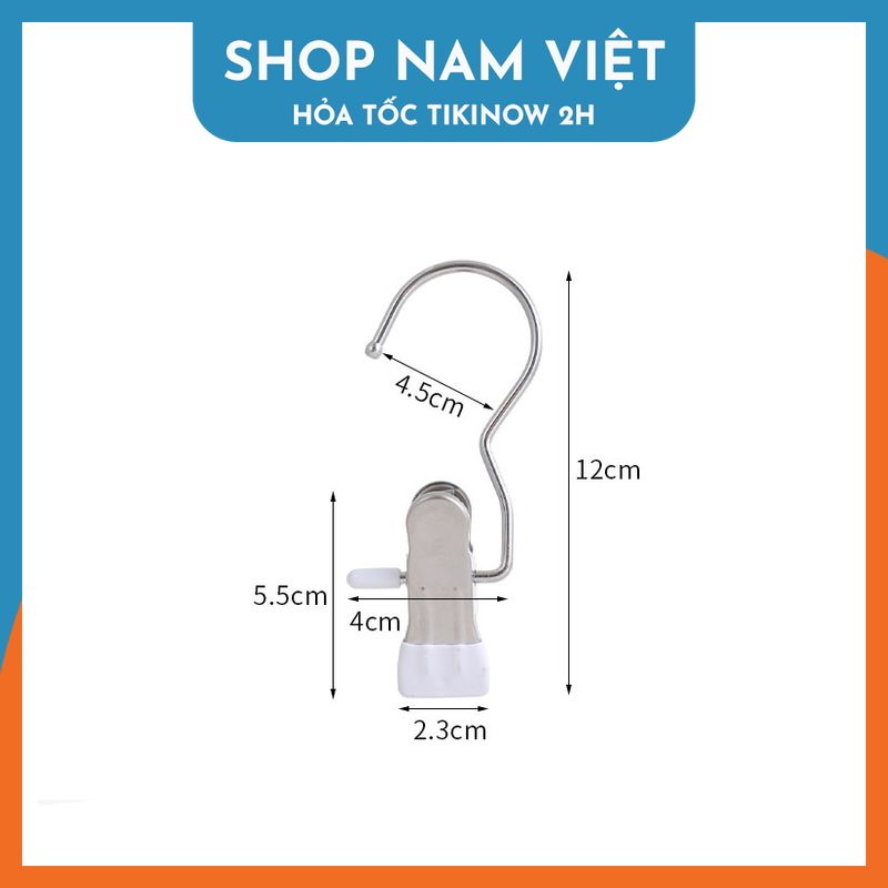 Móc Kẹp Inox Phơi Đồ Số 3 Đầu Bọc Nhựa