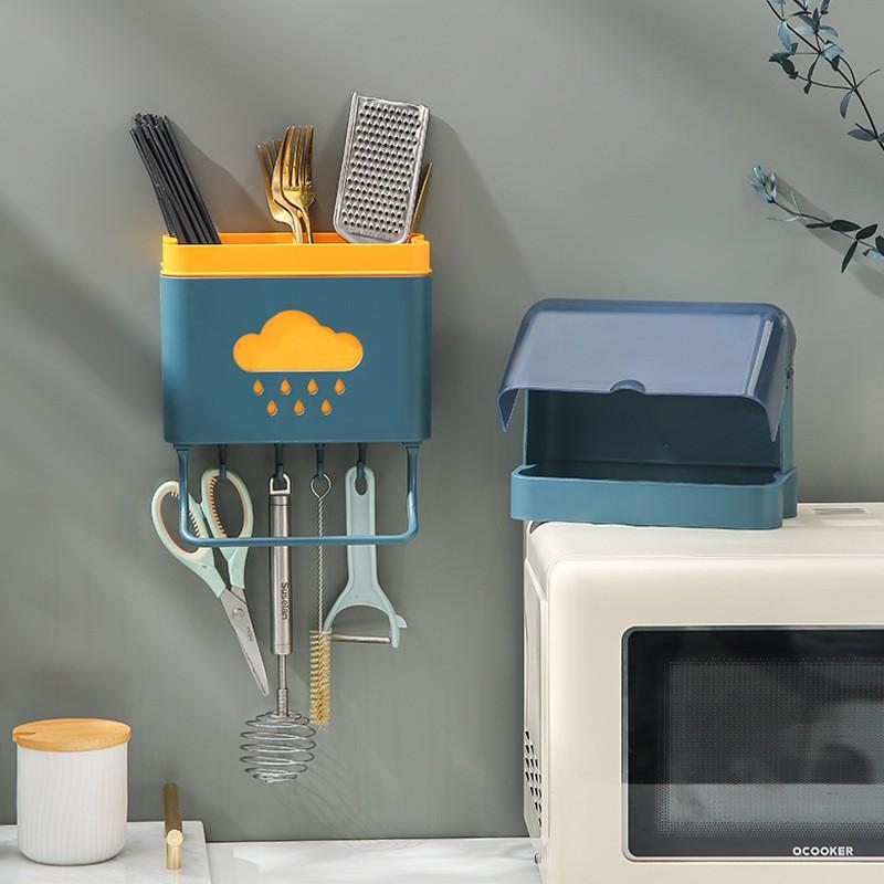 Hộp Đựng Đũa Muỗng có nắp đậy LOẠI SIÊU TO 30cm Ống cắm đũa chống bụi bẩn côn trùng kệ để đũa Khay đựng thìa đũa
