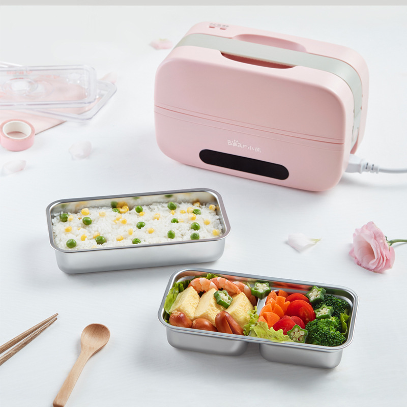 Hộp Cơm Điện Giữ Nhiệt Và Nấu BEAR DFH-B10T6 2 Tầng Dung Tích 1.2 Lít Công Suất 270 W - Hàng Nhập Khẩu