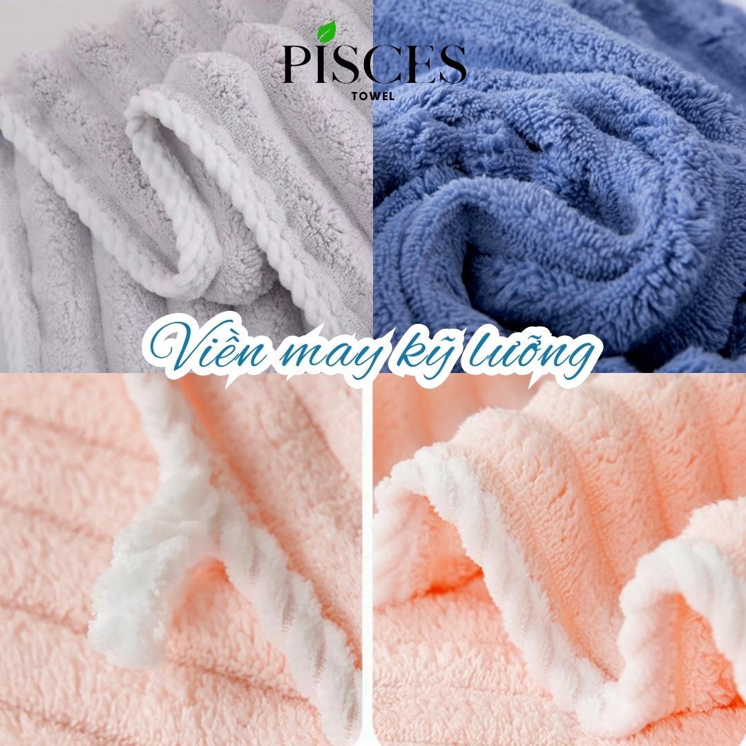 Khăn Tắm Lớn PISCES TOWEL 70x140cm Mềm Mại Thấm Hút Mồ Hôi, Khăn Gia Đình Thể Thao Tập Yoga Gym - Xanh dương, Xanh dương