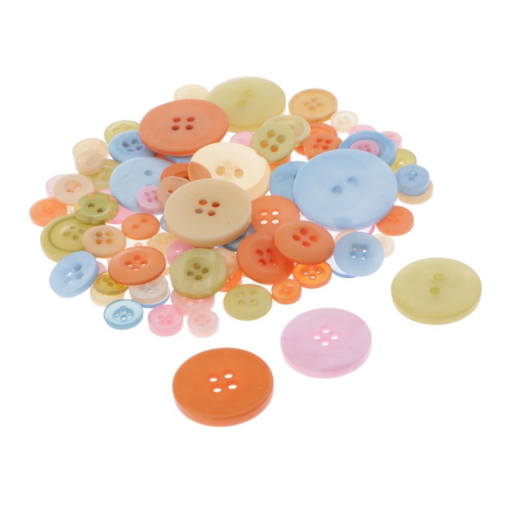 1 Pack Round Resin  Decorative Buttons Sewing Craft Multicolor 1