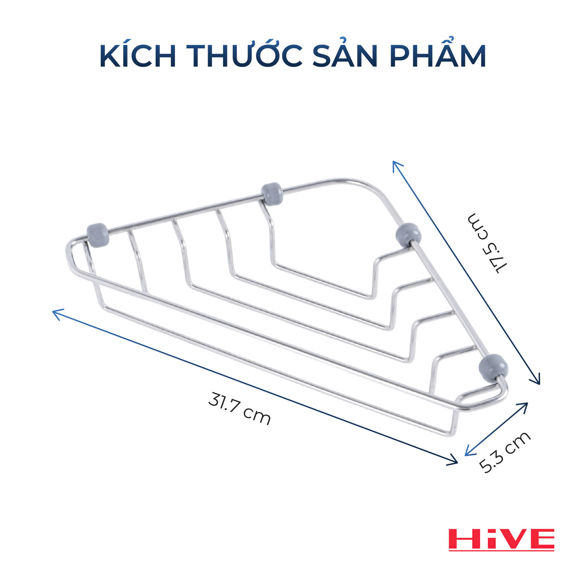 KỆ ĐỰNG DỤNG CỤ RỬA CHÉN GÓC BỒN RỬA HiVE B
