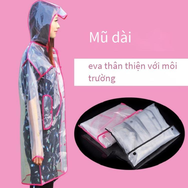 Áo mưa dài thời trang dành cho người lớn được ưa chuộng nhất Áo mưa một mảnh trong suốt dành cho nam và nữ của EVA đi bộ đường dài ngoài trời và đi xe điện áo mưa