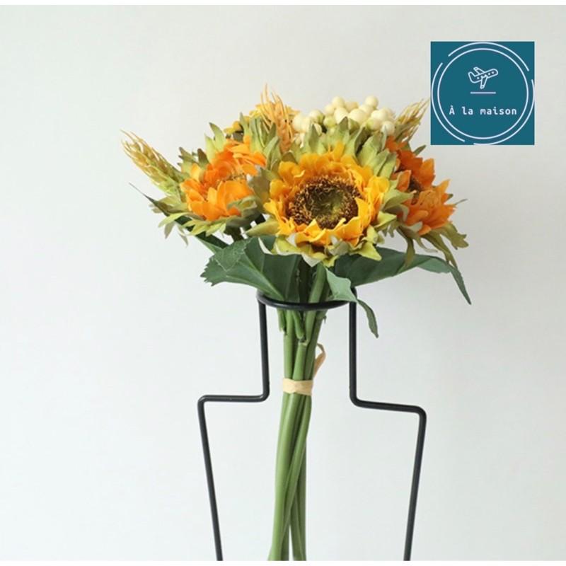 Bó hoa hướng dương mini 27cm thiết kế hài hoà đẹp rực rỡ dùng trong hoa cô dâu, hoa decor trang trí nhà cửa
