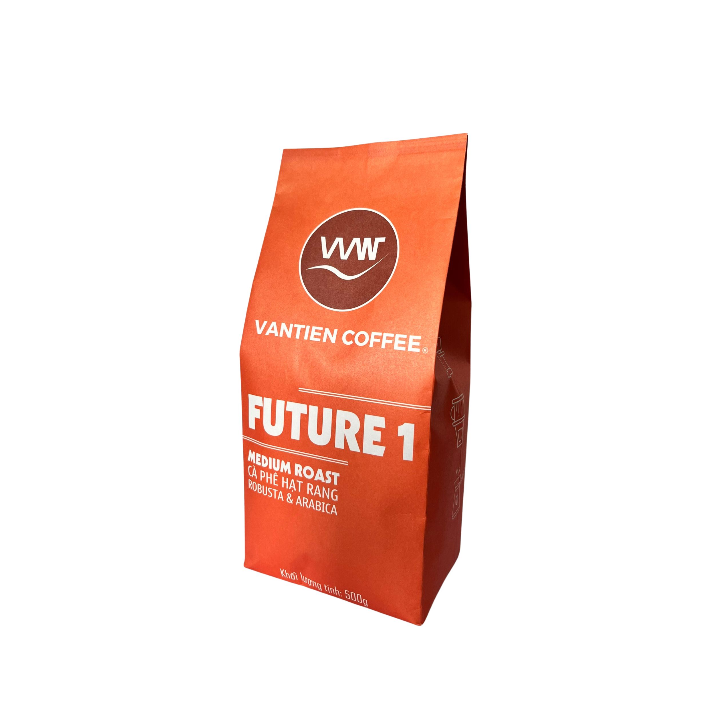 Combo 2 gói Cà phê hạt rang Future 1 VANTIEN COFFEE 500g/gói