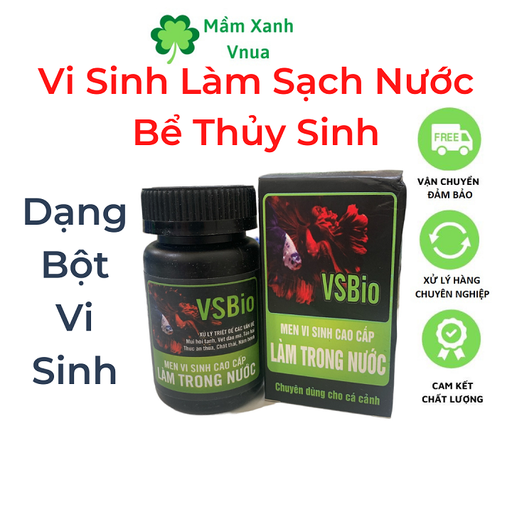 Men Vi Sinh Cao Cấp VSBIO Làm Trong Sạch Nước Bể Cá - Chai 80Gr - Nâng Cao Chất Lượng Nước Cho Cá