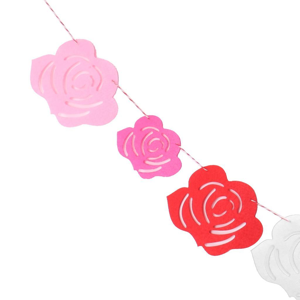 Romantic Rose Flower Banner Wedding Engagement Party Room Hanging Decor