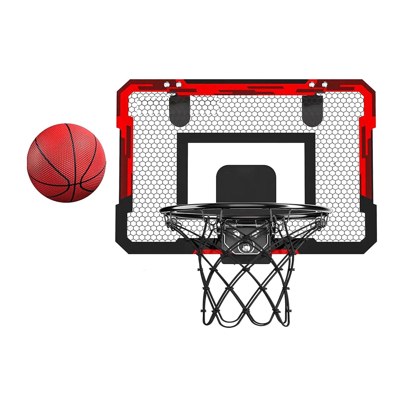 Basketball Hoop, Door Room Basketball Hoop Accessories Sports Game with Pump Basketball Toys, over The Door Mini Hoop for Indoor, Boys Girls