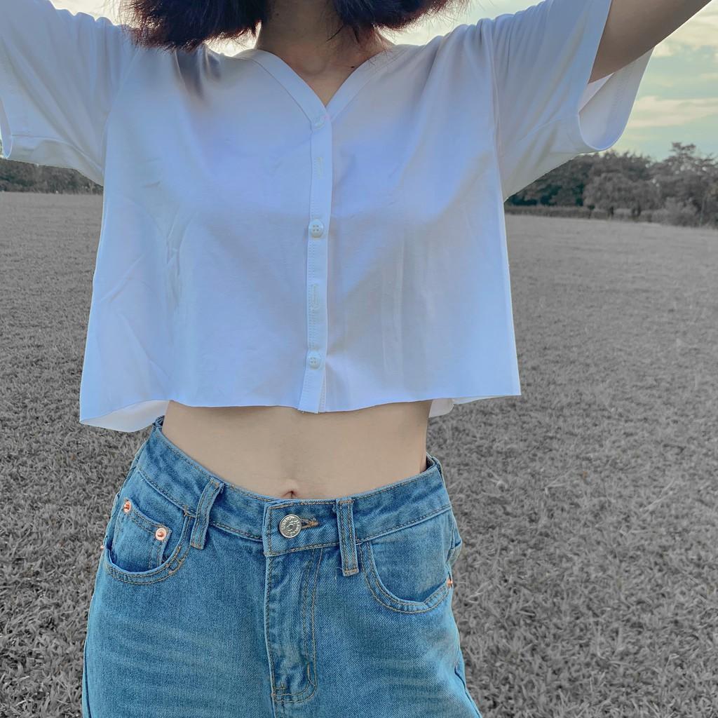  Áo Croptop Nữ UNI Tay Ngắn Form Rộng Ulzzang (ẢNH THẬT)