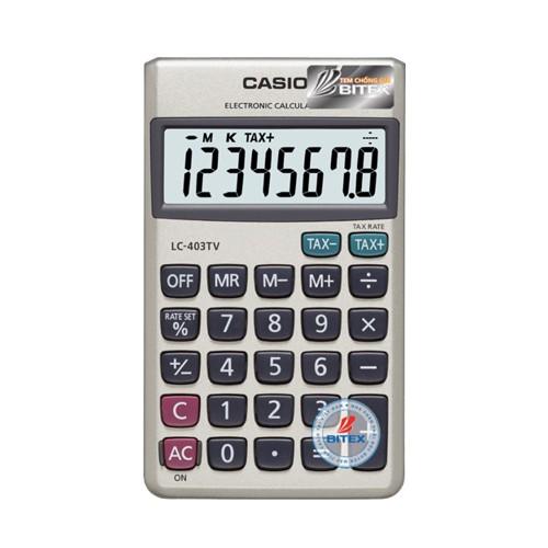 Máy tính Casio LC-403TV nhỏ gọn bỏ vừa túi áo