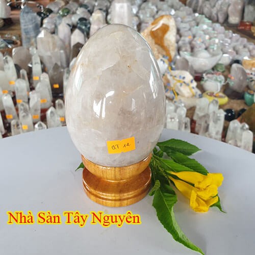 Đá thạch anh hồng tự nhiên hình quả trứng hóa giải hiện tượng bóng đè, nhà không được hướng QT12 nặng 1.3kg kích thước 15x8(cm) – vật phẩm phong thủy may mắn