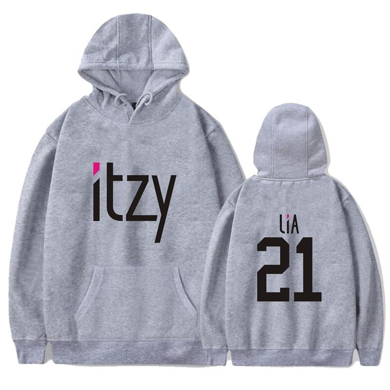 Thời Trang Hàn Quốc Mới Kpop ITZY Liêu YEJI YUNA RYUIN CHAERYEONG Khoác Hoodie K POP Có Mũ Áo Thun Nữ Harajuku Dạo