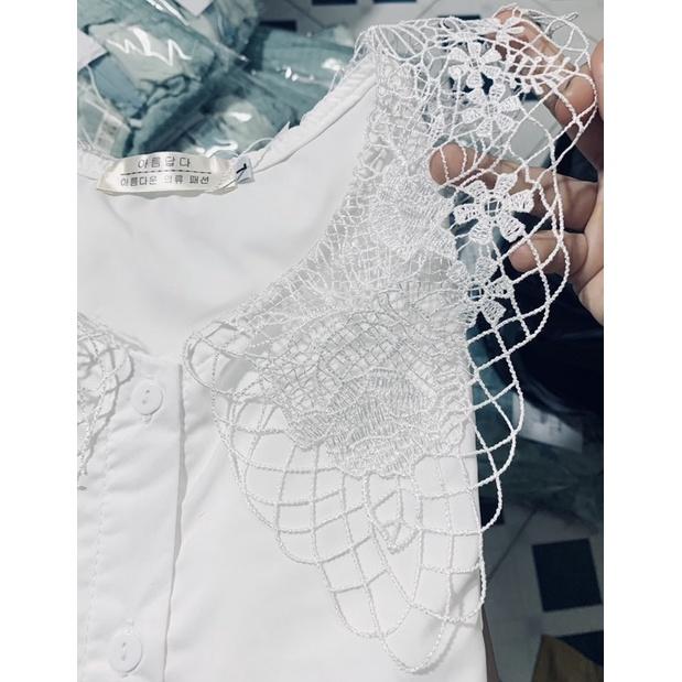 Áo sơ mi phối cổ ren to siêu hót hàng bán shop