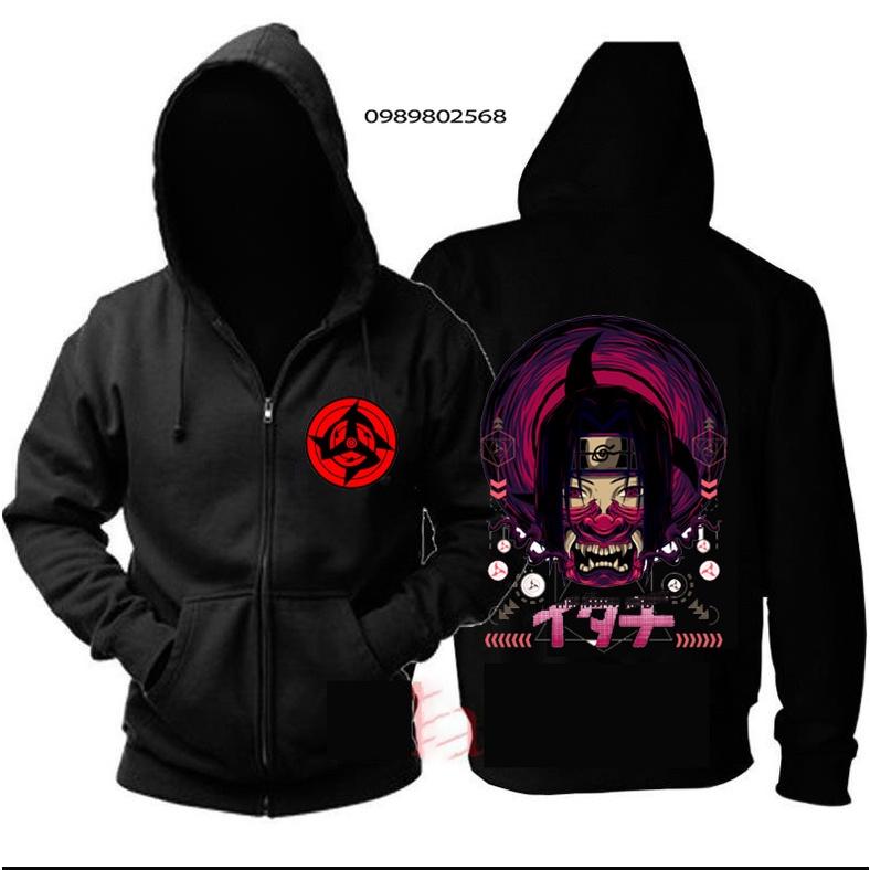 HOT BST ÁO KHOÁC ÁO HOODIE HÌNH ITACHI UCHIHA, SASUKE SENPAI , NARUTO ANIME KÈM QUÀ TẶNG