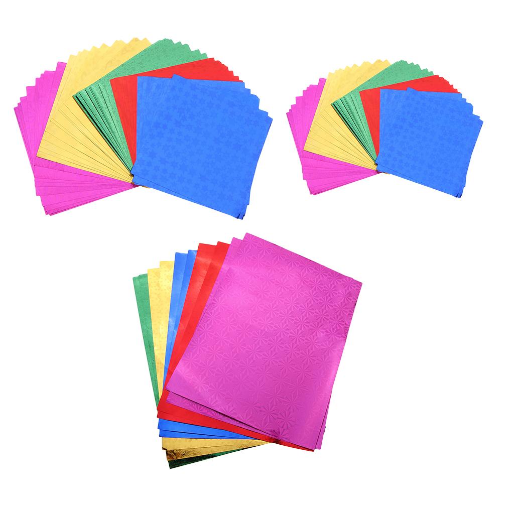 Colorful Folding Hologram Origami Paper for Kids DIY Craft 50pcs 15x15cm