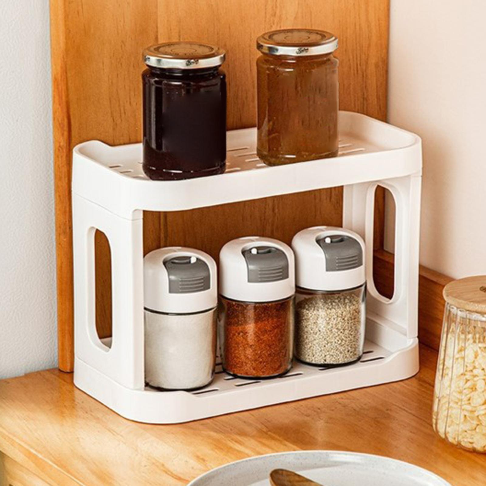 Double Layer Desktop Storage Rack, Product Holder, Free Standing Vanity Tray, Cosmetic Storage Shelf for Table Bathroom Dorm