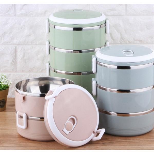 Hộp cơm giữ nhiệt 4 tầng lõi inox Lunch Box (Màu ngẫu nhiên) New 2019