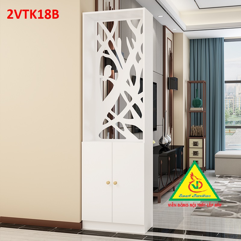 Tủ kệ trang trí kiêm vách ngăn phòng khách , nhà bếp 2VTK18- Nội thất lắp ráp Viendong Adv