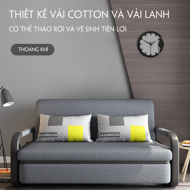 Giường Ngủ Thông Minh Gấp Gọn Đa Năng Khung Sơn Tĩnh Điện Nệm Bọt Biển - Giường Sofa Gấp Gọn Đa Năng - Sofa Giường Gấp Kiêm Ghế Phong Cách Hàn Quốc ( kt 1m30 x 1m90)