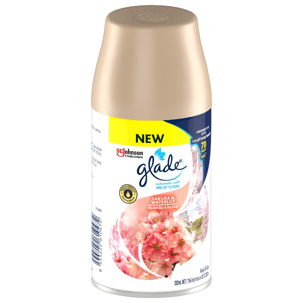 Lõi Xịt thơm phòng tự động GLADE  Hương Hoa Anh Đào Lily 252ml