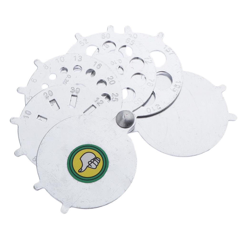 2-4pack 1 sets aluminum folding fan shape sizing gauge measuring gauge 6pcs