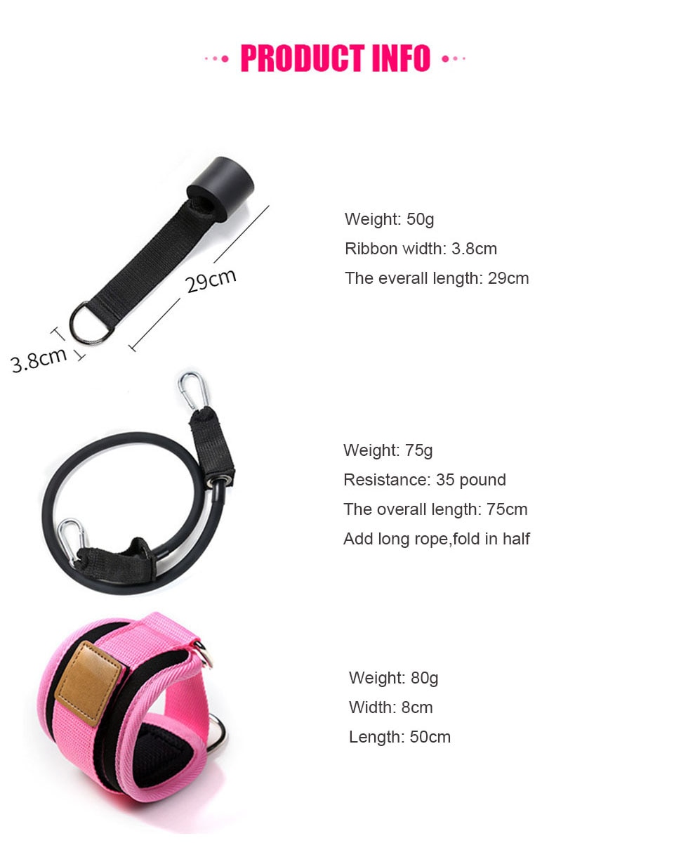 SET Dây Kháng Lực Tập Mông AOLIKES Có Quấn Cổ Chân Legs Pulley Strap Lifting Fitness