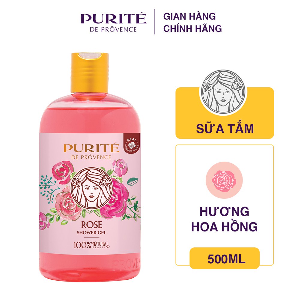 [Hàng Chính Hãng] Sữa Tắm Thiên Nhiên Purité Hương Hoa Hồng Pháp 500ml