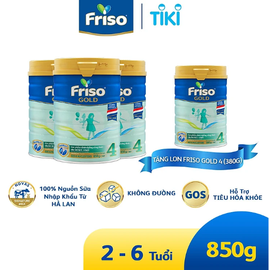 Sữa Bột Friso Gold 4 850g (Dành Cho Trẻ Từ 2 - 6 Tuổi)