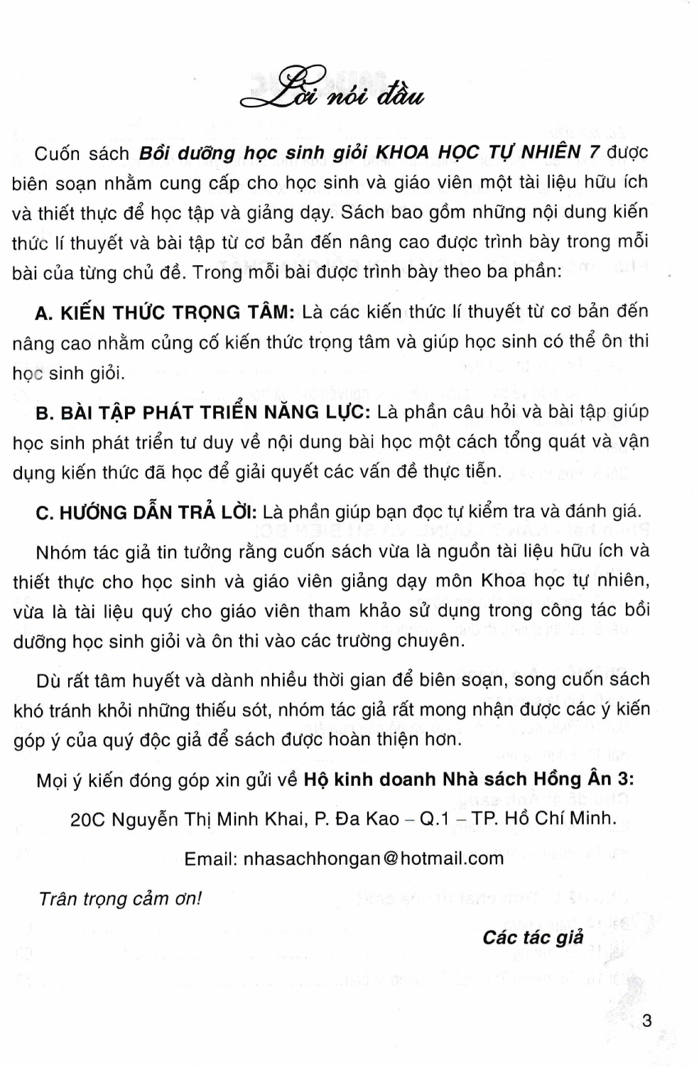 Bồi Dưỡng Học Sinh Giỏi Khoa Học Tự Nhiên 7 (Dùng Chung Cho Các Bộ SGK Hiện Hành) - HA