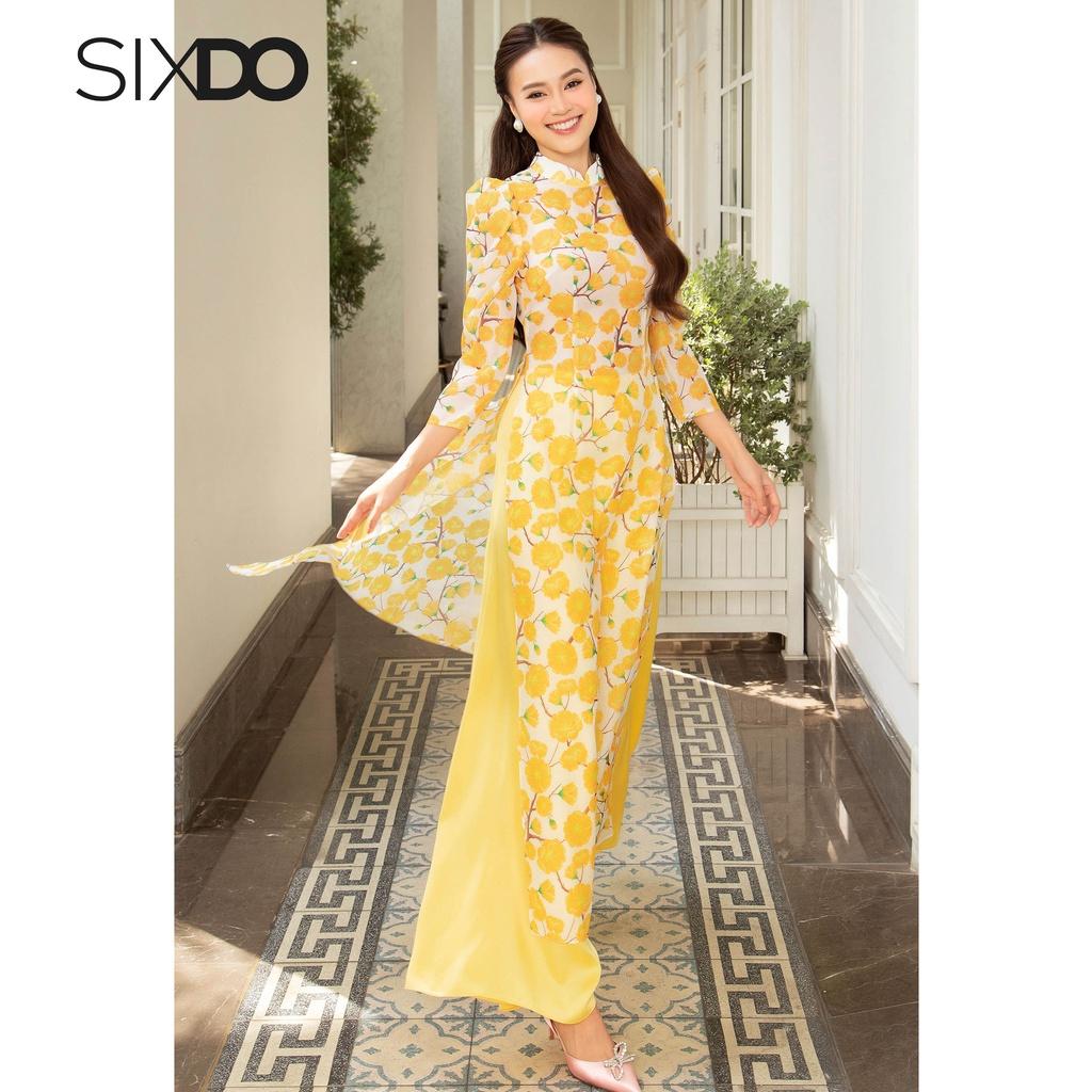 Áo dài nữ họa tiết hoa SIXDO (chưa kèm quần)