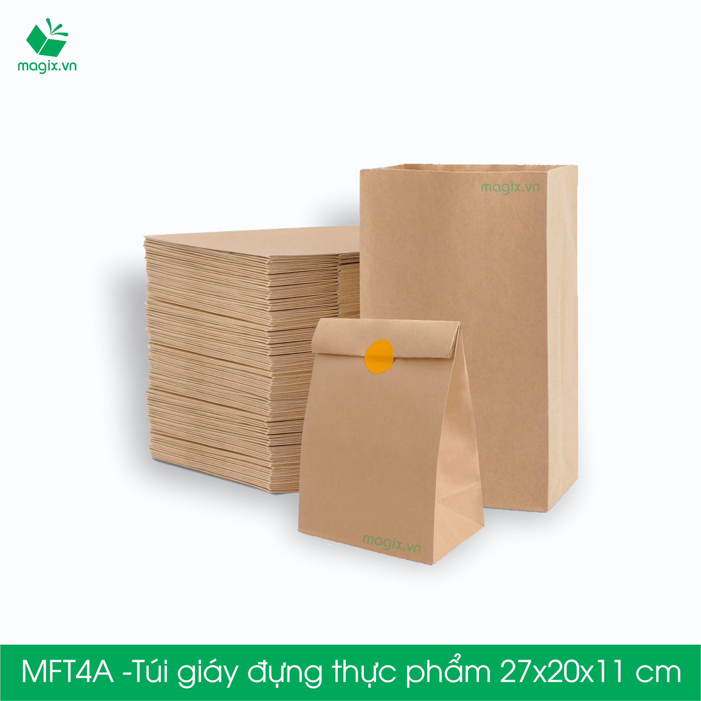 MFT4A- 27x20x11 cm - 100 Túi đựng thực phẩm - Túi đựng đồ ăn