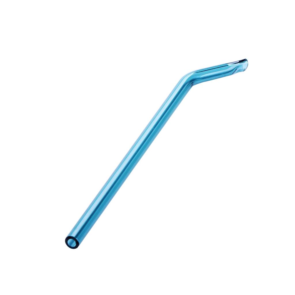 Eco friendly Curved Glass Drinking Straws with Cleaning Brush Lake Blue