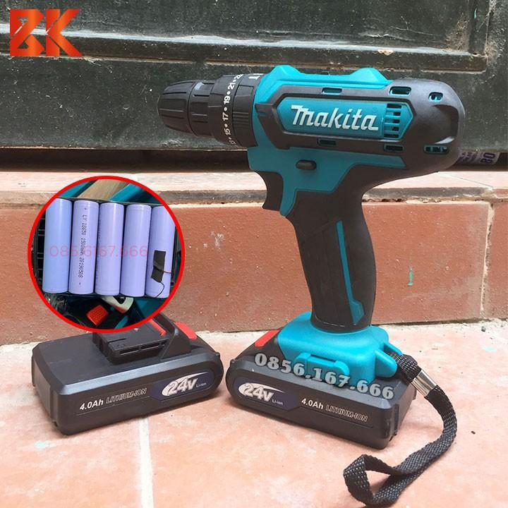 Máy Khoan Pin Bê Tông Bắt Vít MAKITA 24V - 3 chức năng- 2 Pin 4Ah - Khoan Sắt, Gỗ, Bắn Vít