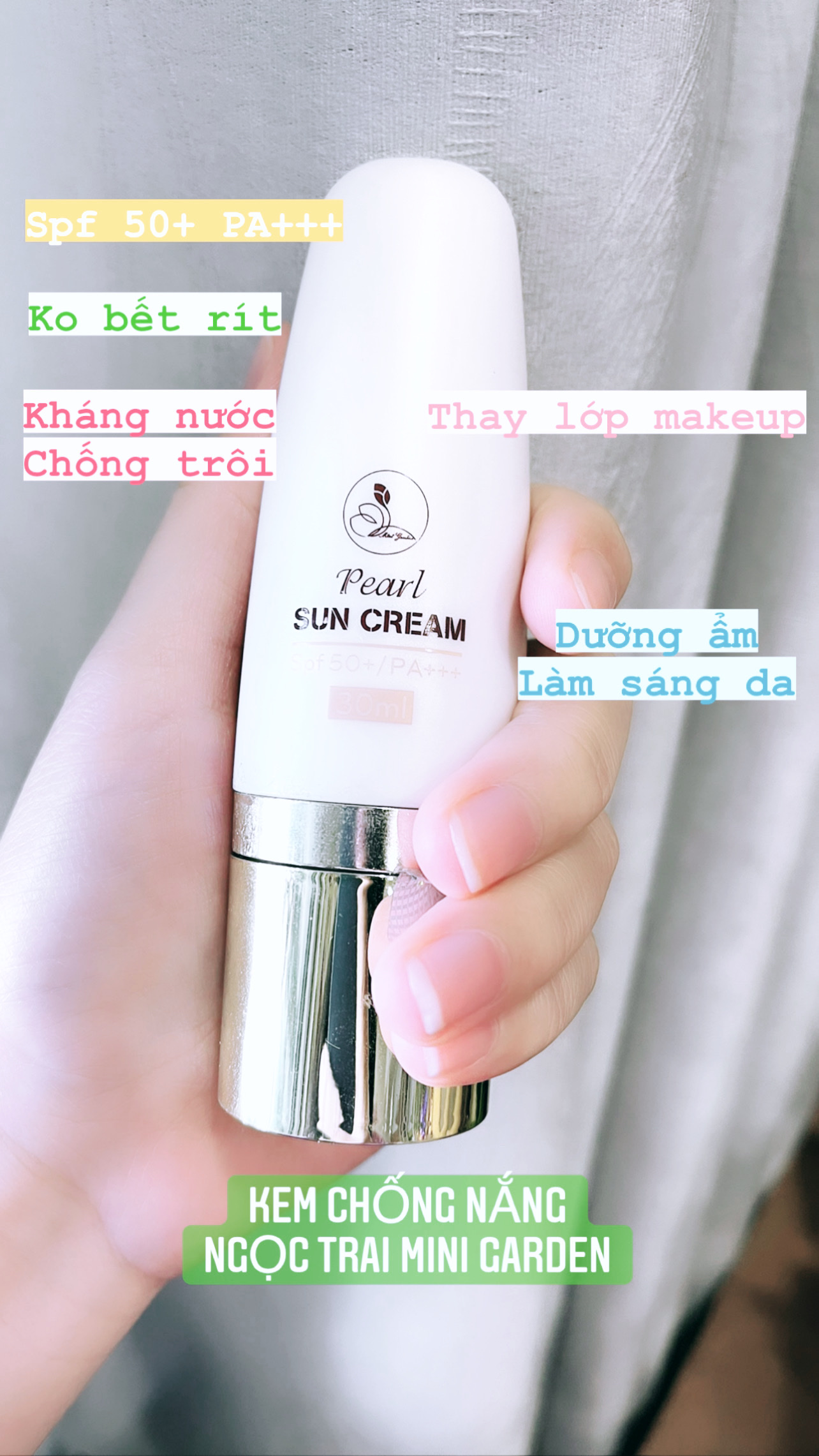 Kem Chống Nắng Pearl Sun Cream SPF 50 PA+++ Mini Garden