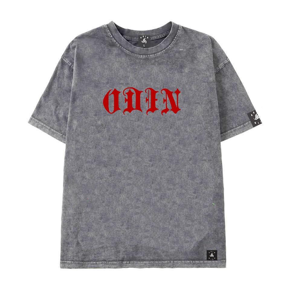 Áo Thun ODIN Oversize Gray Acid, Áo Phông Tay Lỡ Form Rộng ODIN CLOTHING