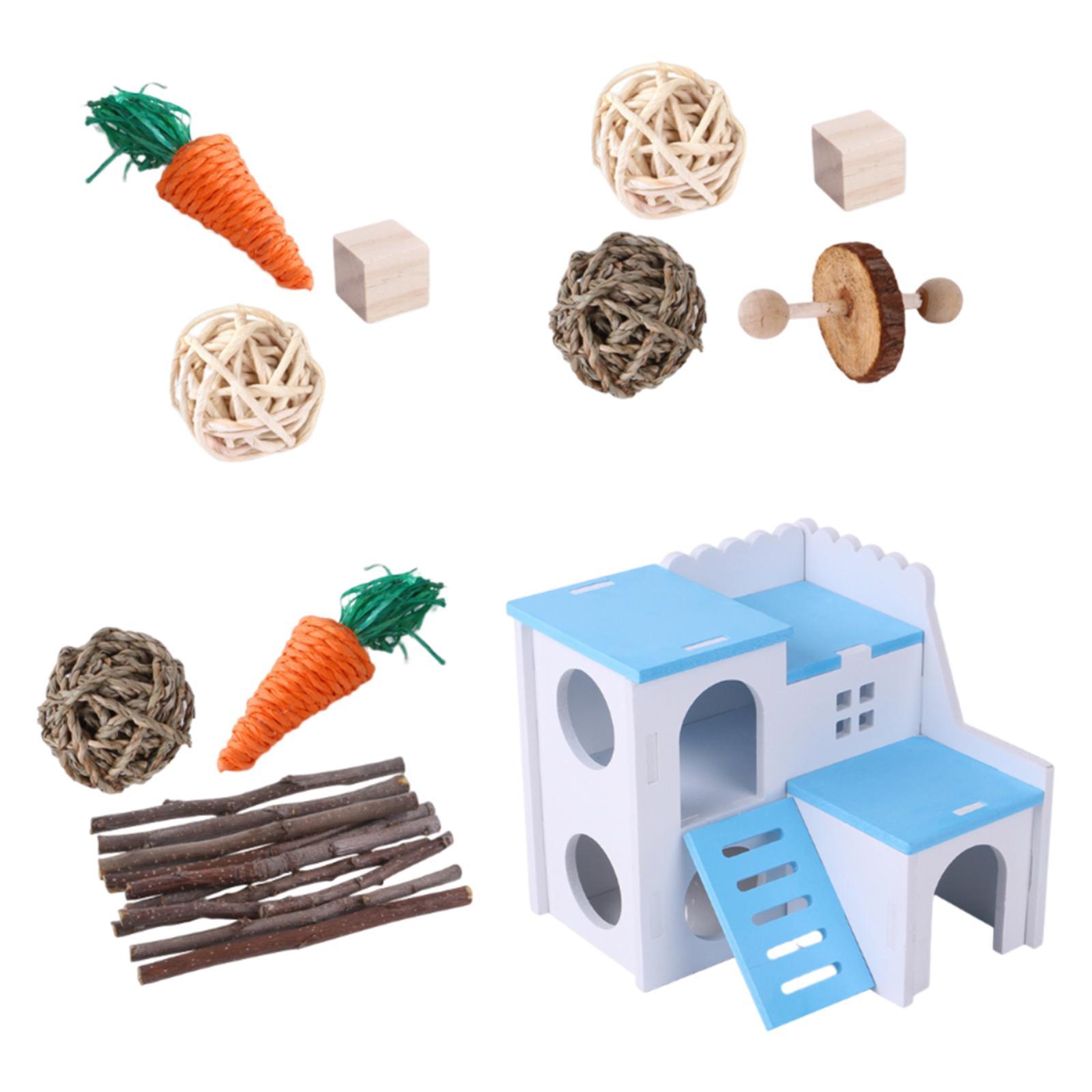 Hamster Chew Toys Wood Branches Small Pet Molar Toys for Parrot Hamster Mice