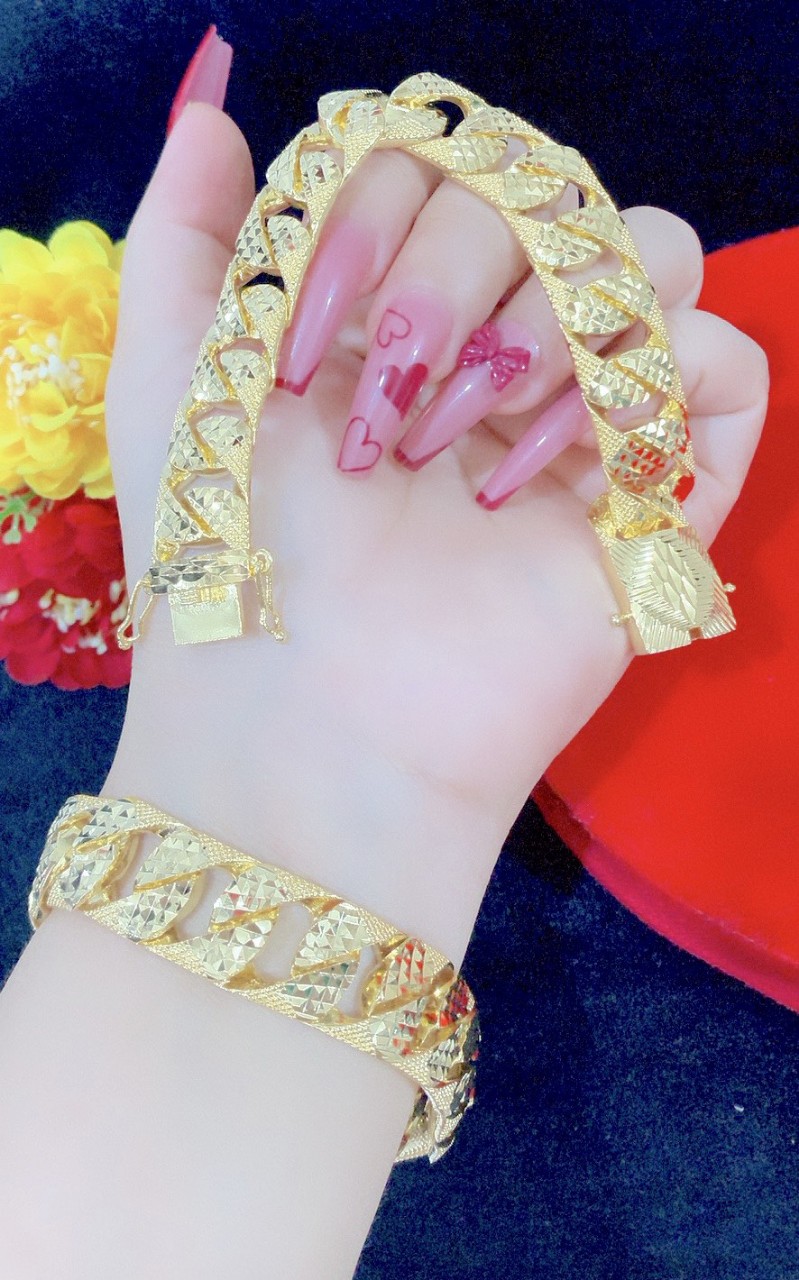 Lắc tay nam nữ kiểu lặc mạ 18.k cao cấp E.501