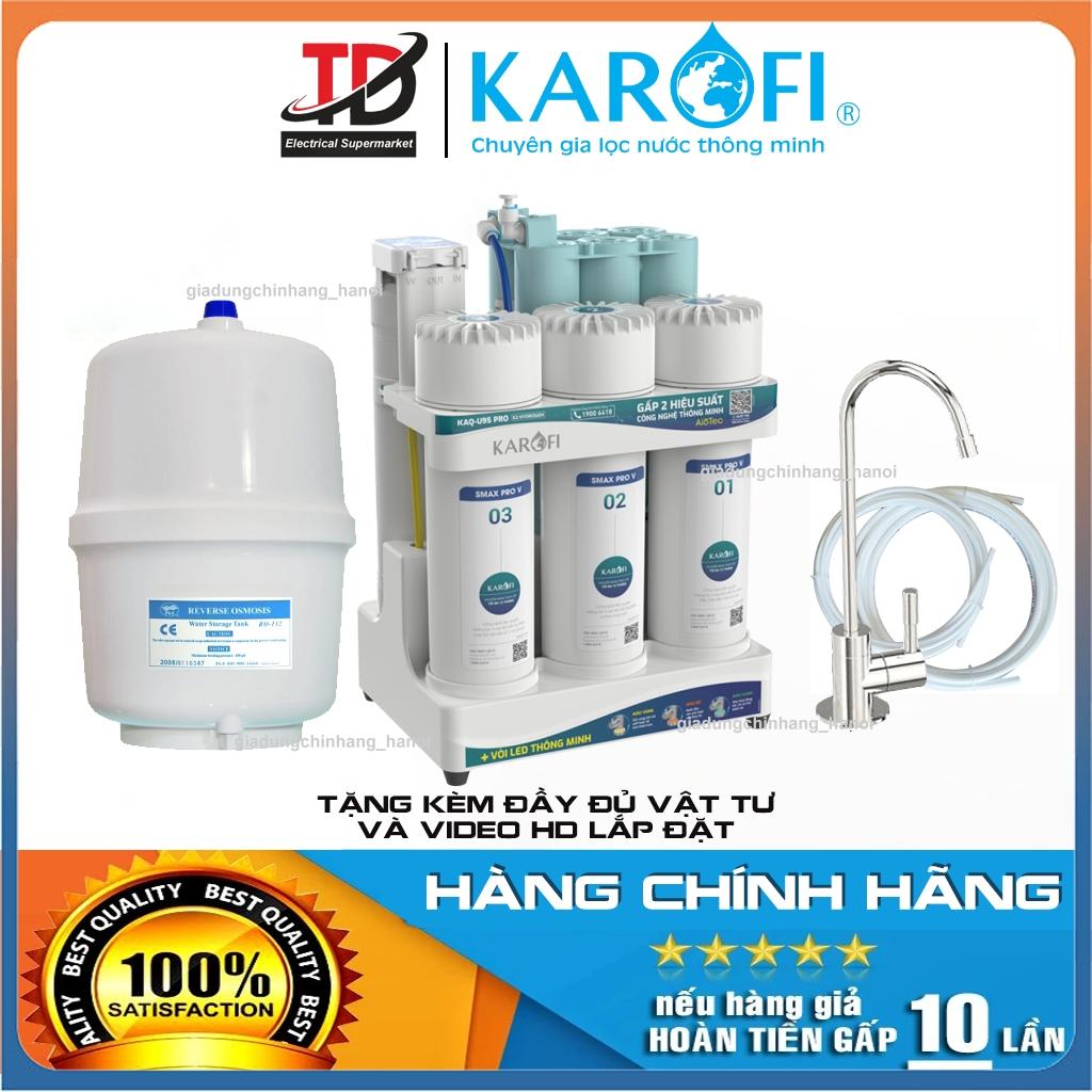 Máy Lọc Nước Để Gầm KAROFI KAQ-U95 PRO, 10 Lõi Cao Cấp, Vòi Led Điện Tử, Kết Nối Wifi, hàng chính hãng
