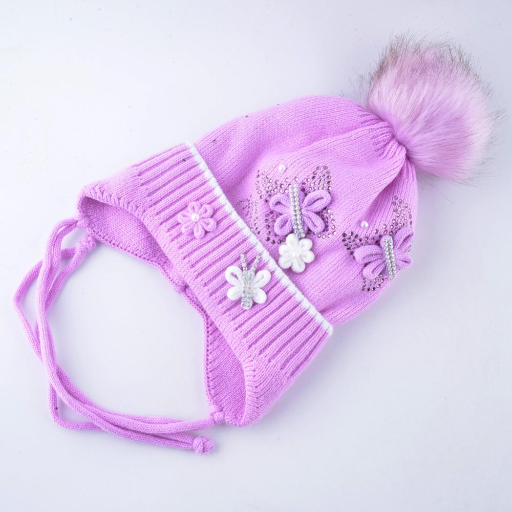Mũ Ấm Áp Và Bộ Khăn Mũ Cho Bé Gái Mùa Đông Dệt Kim Đáng Yêu Bé Beanies Với Giả Lông Pompom Dày Tai Sập Mũ Lưỡi Trai trẻ Em Bộ