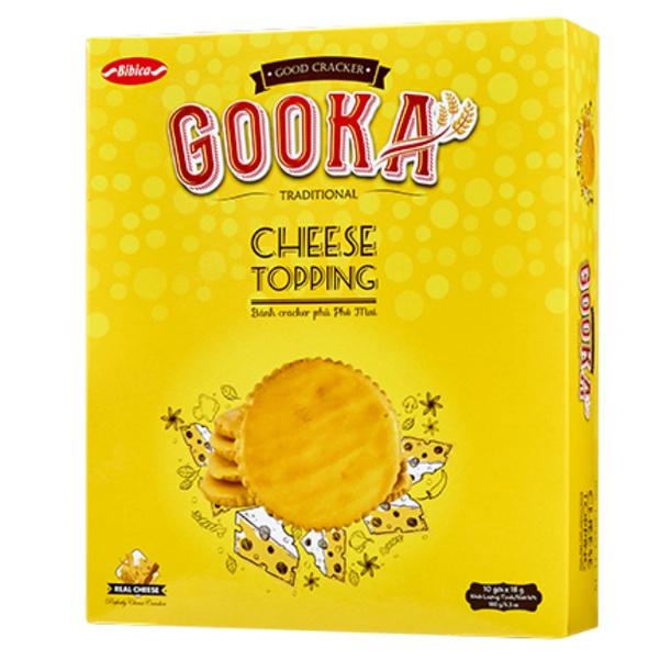 Bánh gooka cracker cheese topping HG 180 gam Bibica